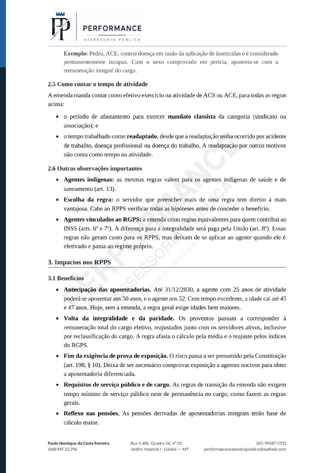 Página 4 de 7: contagem do tempo de atividade e impactos nos benefícios