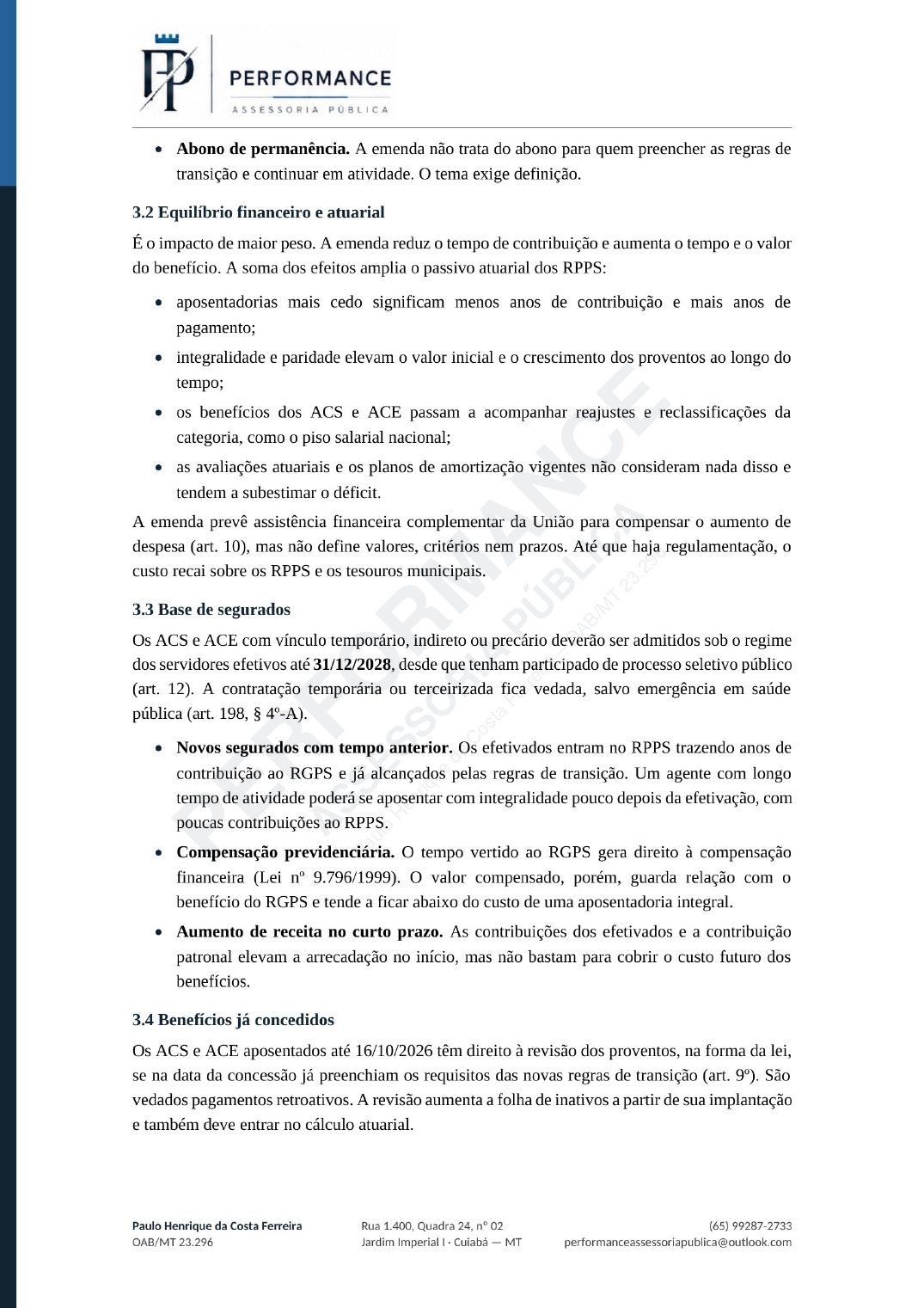 Página 5 de 7: equilíbrio financeiro e atuarial, base de segurados e benefícios já concedidos